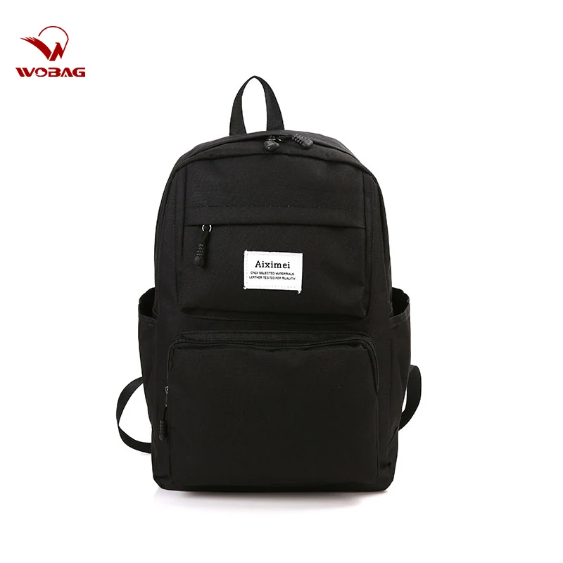 

New Canvas Backpack Boy Girl Student Bag Large Capacity Solid Color Multi-pocket Backpack 15 Inch Laptop Bag