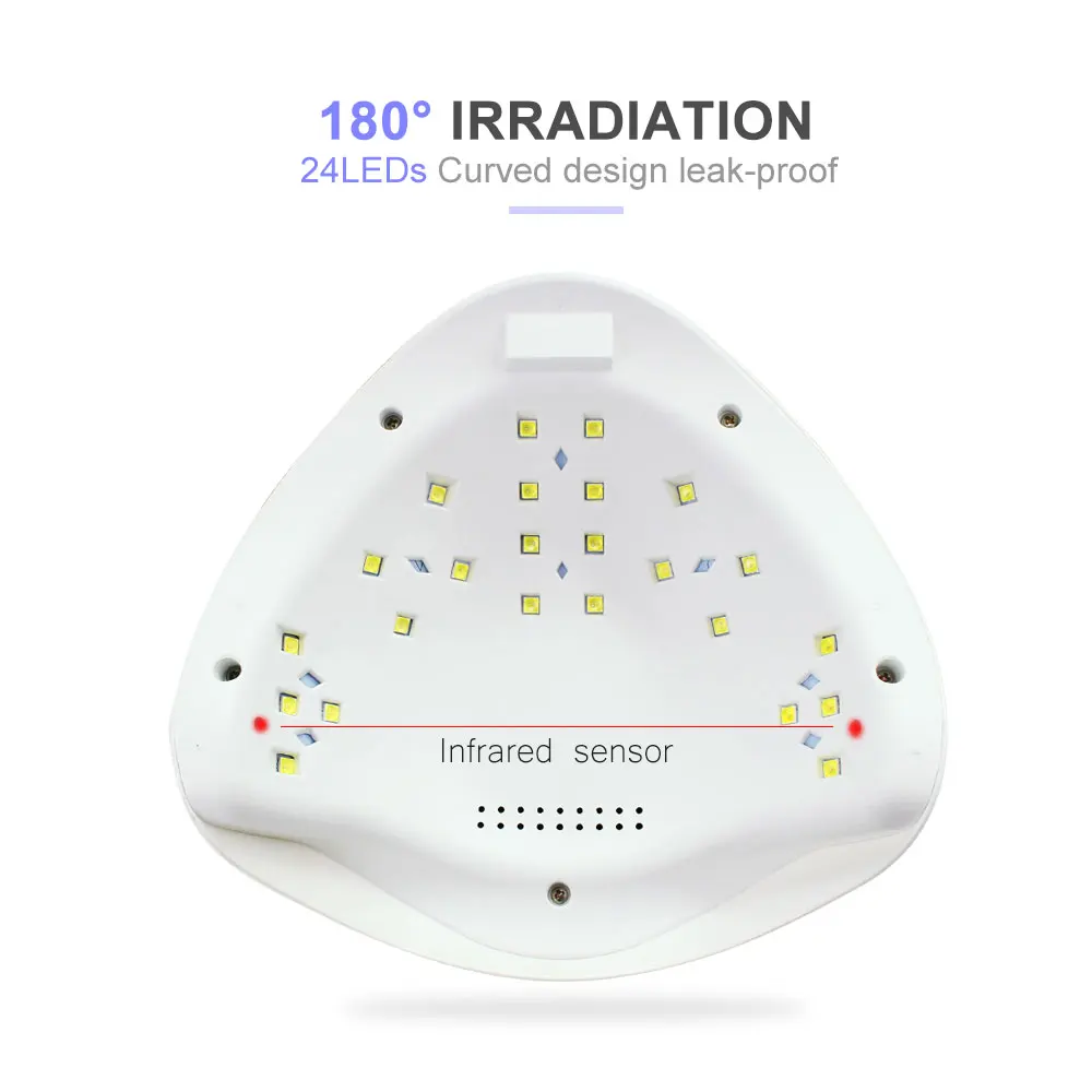 48 Вт УФ светодиодный светильник для ногтей Smart sensor 24 светодиодный s Сушилка для ногтей для всех гелей лак с 10 s/30 s/60 s Кнопка идеальное решение для большого пальца