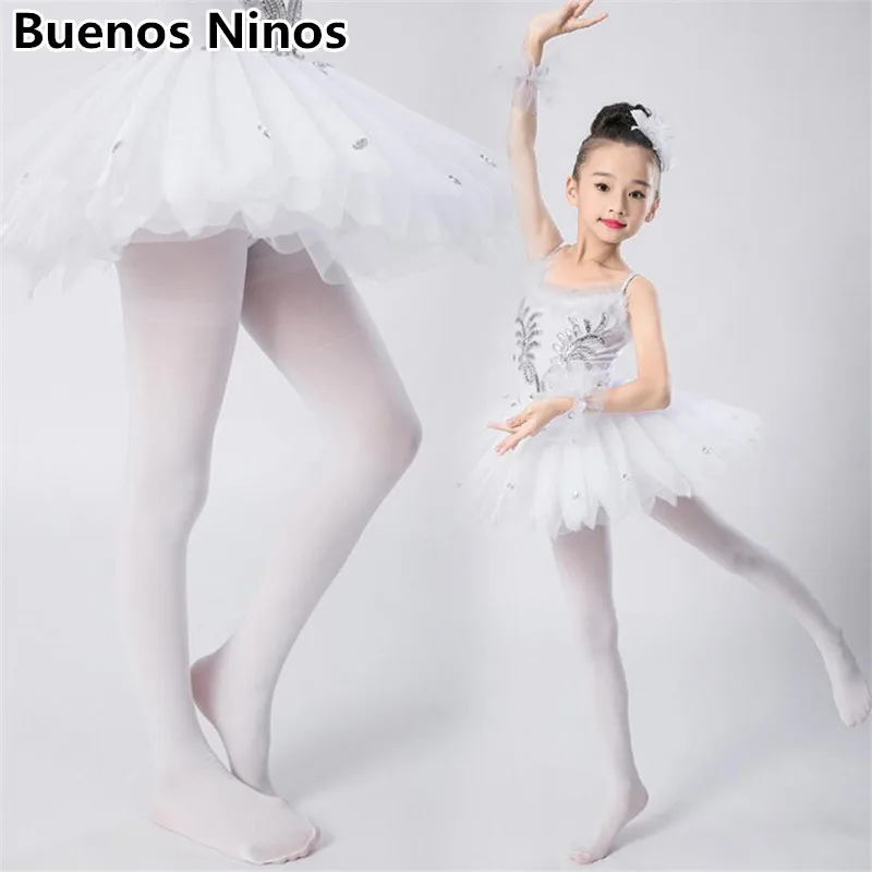 

2pcs/Lot Solid Color Dance Pantyhose Stockings Girls Children's High Elastic Velvet Dancing White Tights 3-16Y