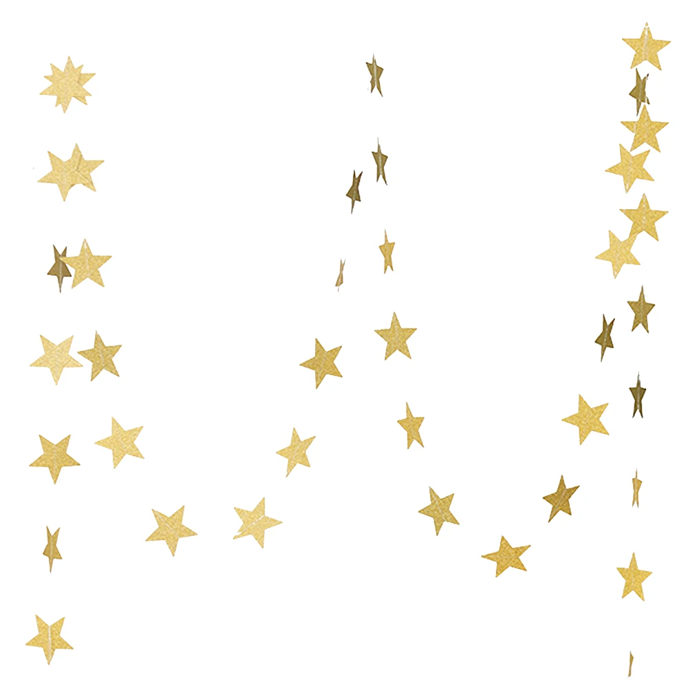 

Gold Star Garland Golden Christmas Galaxy Banner Twinkle Star Garland Christmas Decor Party Room Door Festival Star Decoration