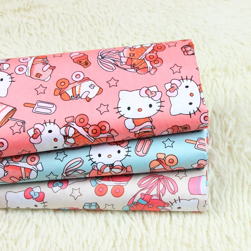 

half meter waterproof cotton fabric with cartoon cat print handmade DIY umbrella apron cloth T609