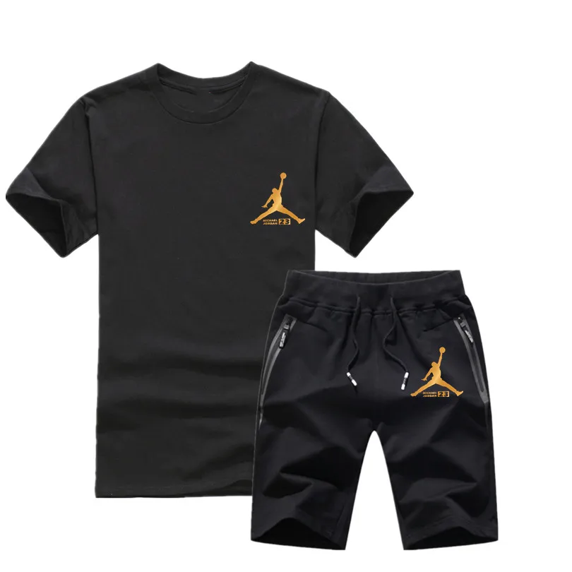 

Quality Jordan 23 Men's Sets Summer Men's Sets T Shirts+shorts Two Pieces Sets Casual Tracksuit Male Gyms Workout Fitness Sets