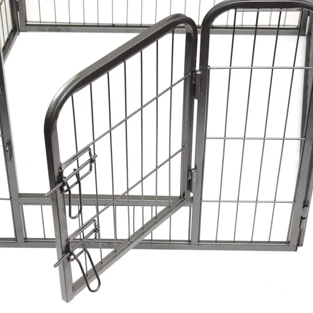 04 8 Panel Heavy Duty Portable Pet Playpen Folding Metal Cat Dog Exercise Pen Foldable Playpen Fence with Door Pop-Up Kennel Dog Cage
