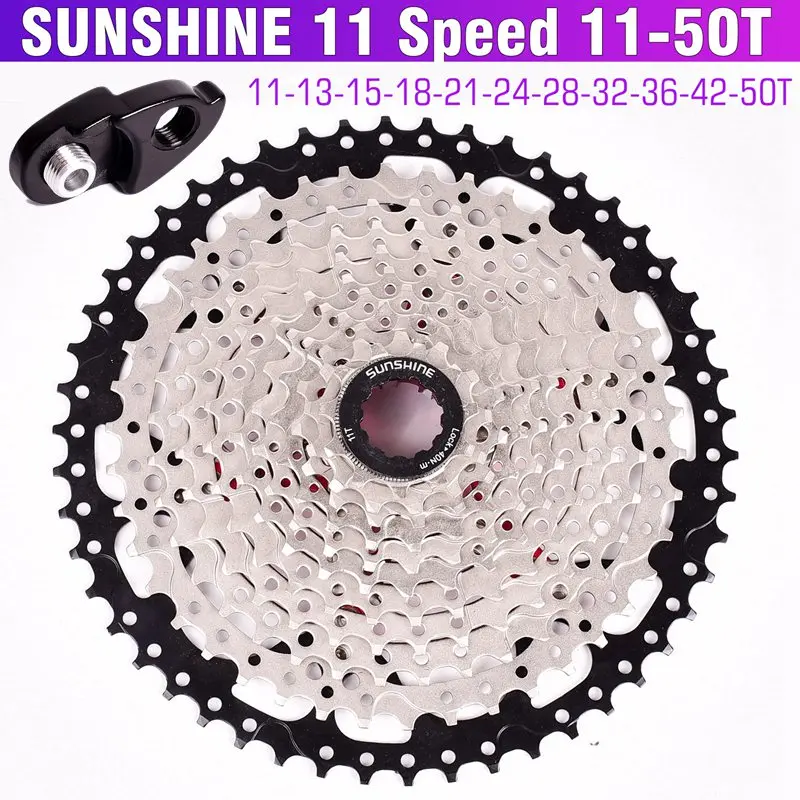 SUNSHINE 11 speed Freewheel MTB Запчасти для горного велосипеда кассета Freewheel Золотой 11-42T 46T 50T для запчастей XT M8000 SLX M7000 M9000 - Цвет: 11S 11-50T expansion