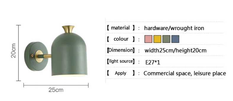Nordic светодио дный Крытый Настенные светильники кованого железа прикроватный абажур бра лестница современные стены деко приспособление Vanity светильник