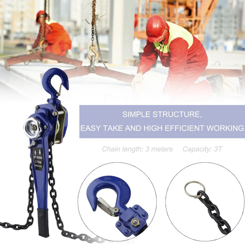 

3T Durable Chain Hoist Professional Chain Lifting Sling Universal Electric Lifting Crane Compact Crane Accessories Ship From DE