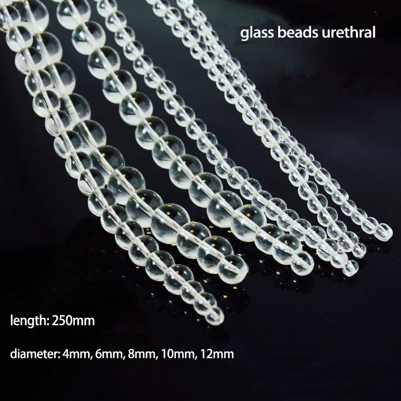 Urethral Dilators Penis Sounding Insert Urethral Dilator Penis Plug Stretch Adult Sex Toys for Men 4-12mm Glass Beads