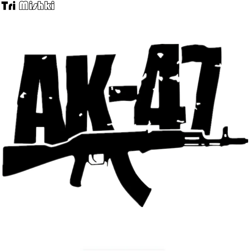 Tri Mishki HZX183 13.3*20см 1 4шт наклейки на авто AK 47 АК Автомат Калашникова машину наклейка