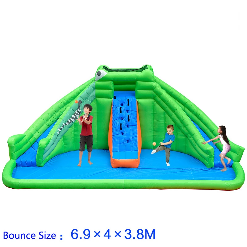 Double Toboggan Gonflable Videur Maison Grande Taille Glissiere De Rebond Chateau Gonflable Combo Enfants Jouets Parc Aquatique Toboggan Avec Pistolet A Eau Aliexpress