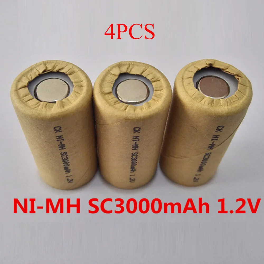 

SORAVESS 4/8PCS SC3000mAh Battery 1.2V Ni Mh Rechargeable Batteries Without Welding Tabs Points For Charging Drill Hand Drill