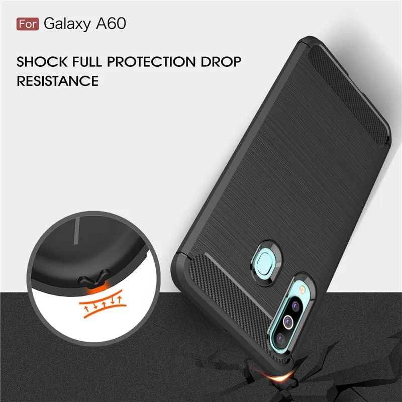 For Samsung Galaxy A60 Case Armor Protective Soft Silicone Rubber Phone Case For Samsung Galaxy A60 Back Cover For Samsung A60