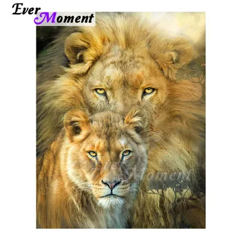 

Ever Moment Diamond Painting Two Lions Full Square Drill Picture Of Rhinestone Diamond Embroidery Decoration Mosaic 3F1285
