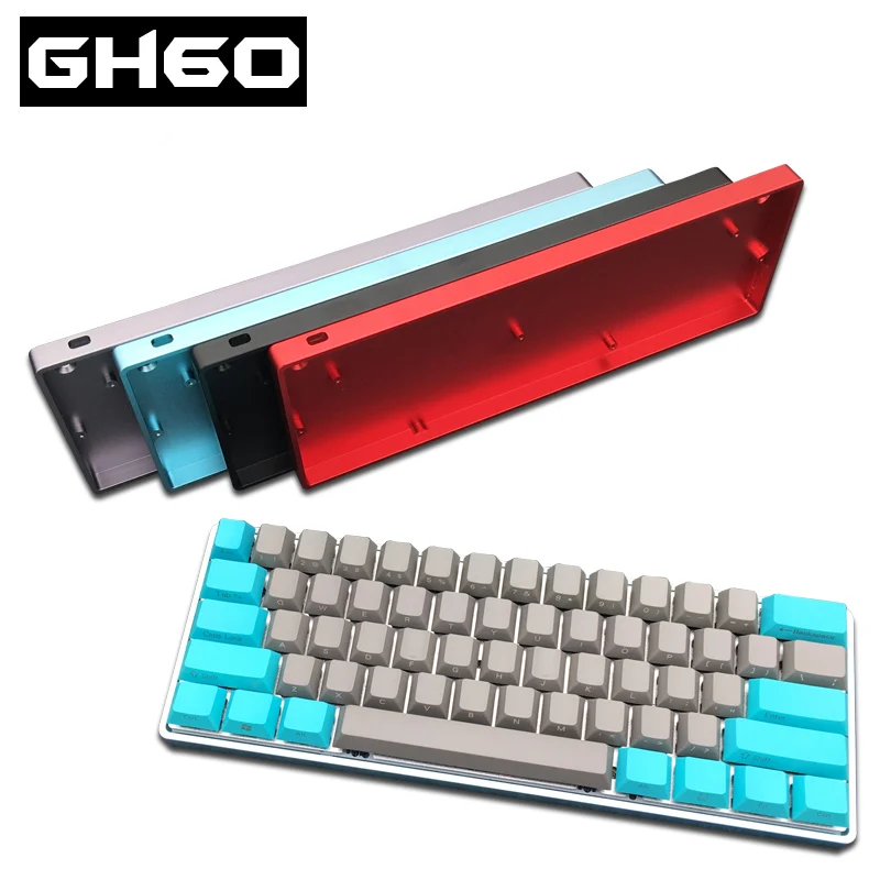 Case de Ouro Compacto Teclado Mecânico Anodizado Alluminum Case Faça Você Mesmo Poker2 Gaming Faceu Metal Quadro Gh60