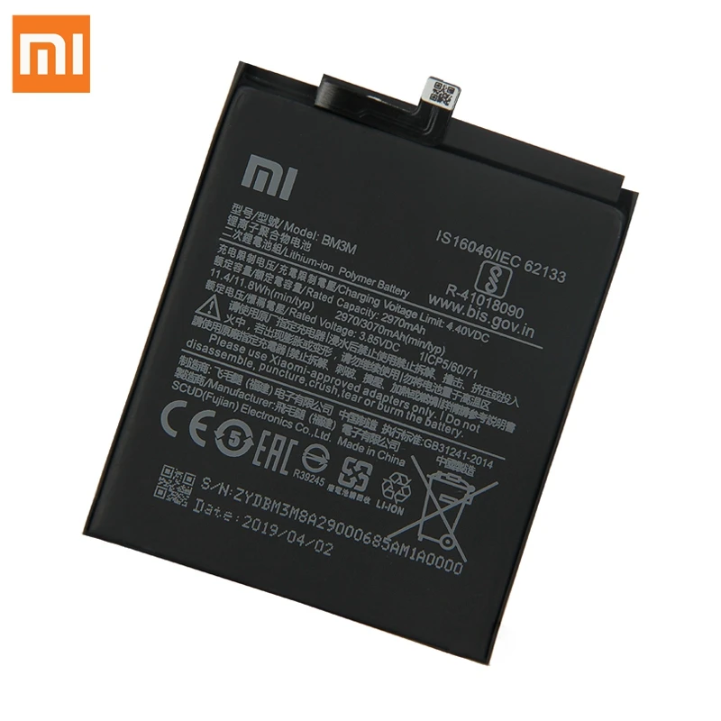 Оригинальная сменная батарея для XiaoMi Mi9 SE Mi 9SE BM3M, настоящая батарея для телефона 3070 мАч