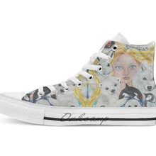 Eira the Snowy Godmother/Новинка; дизайнерская дышащая Повседневная Высокая обувь на шнуровке; Холщовая обувь кеды