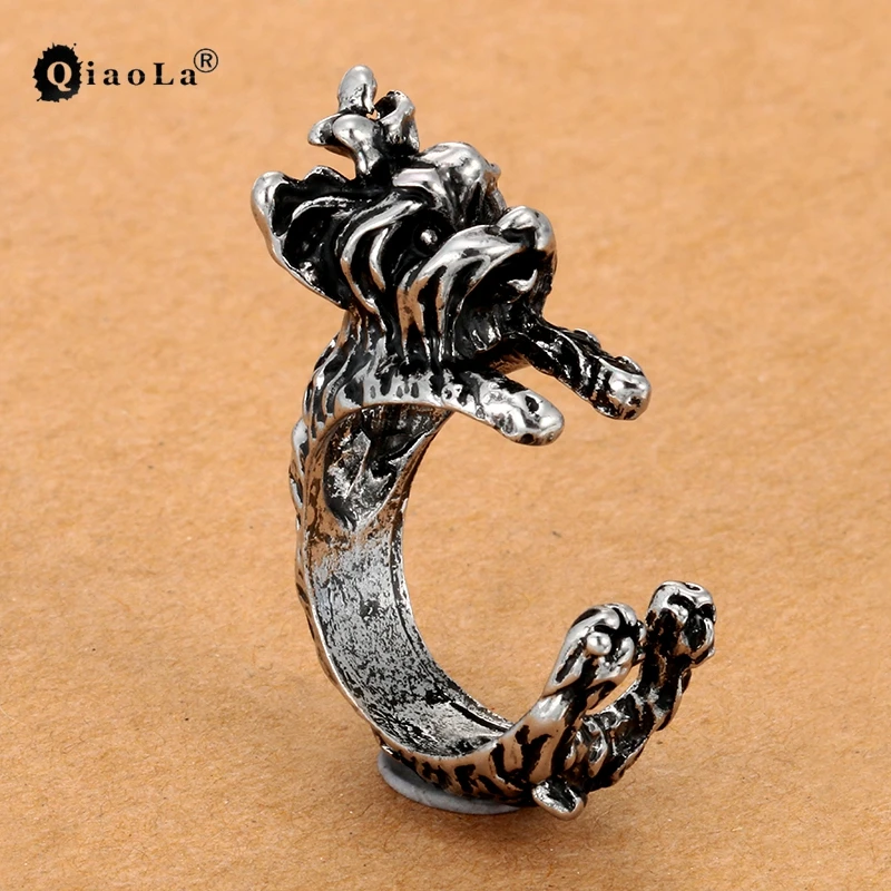 

Qiao La New Fashion Vintage West Highland Yorky Terrier Rings Streched Animal Yorkshire Puppy Dog Rings For Women Men Jewelry