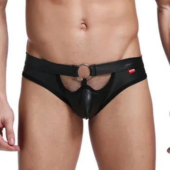 

Fashion Sexy Men's PU Thongs G-string Backless Pouch Briefs Underwear Shorts Underpants The New Size S M L