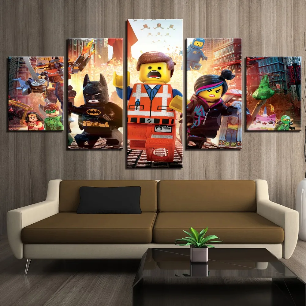5 шт. детский парусиновый постер Lego Movie настенные художественные модульные