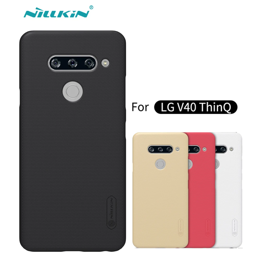 

sFor LG V40 ThinQ Case Nillkin Frosted Shield Hard Back Cover Matte Case For LG V40 ThinQ Bumper Gift Holder