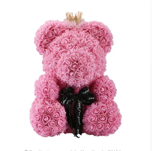 

40cm Rose Bear Valentines Romantic Gift Box Artificial Rose Decorations Cartoon Girlfriend Kid Gift Wedding Party Decoration