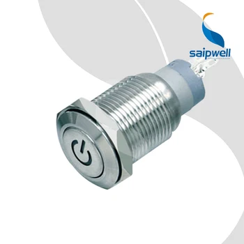 

ResetableType Waterproof IP67 Mini Button Switch / Flat Shape Metal Push Button Switch With LED (SP16C5)