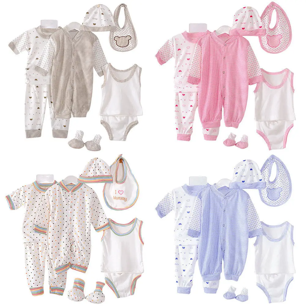 Newborn Infant Kids Baby Boy Girl T-shirt Tops Pants Outfits Clothes 8Pcs Set 0-3M 8Pcs kids clothes set baby girl clothing set