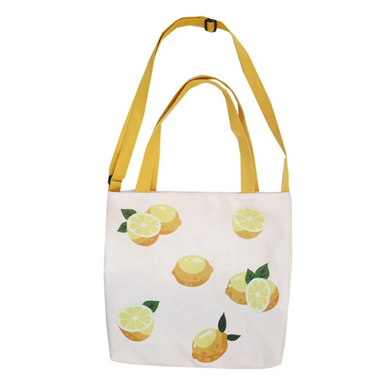 

BEAU-Fashion Cute Fruit Printing Women'S Canvas Handbag Messenger Bag New Female Student Bag Shoulder Bag