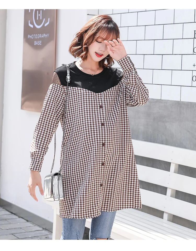 Roupas de Malha de Algodão de Maternidade Camisa de Renda Roupa de Maternidade para Mulheres Maternidade Falso Duas Peças Camisa Mulheres Primavera Grávidas Top 12 de Renda Top Mulheres Primavera Roupa de