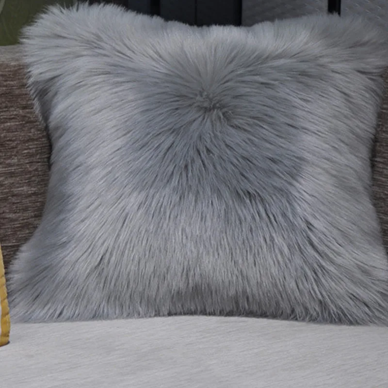 Зимние теплые наволочки супер мягкие плюшевые монгольский искусственный мех пледы автомобиля диван домашний декор Чехлы для подушек