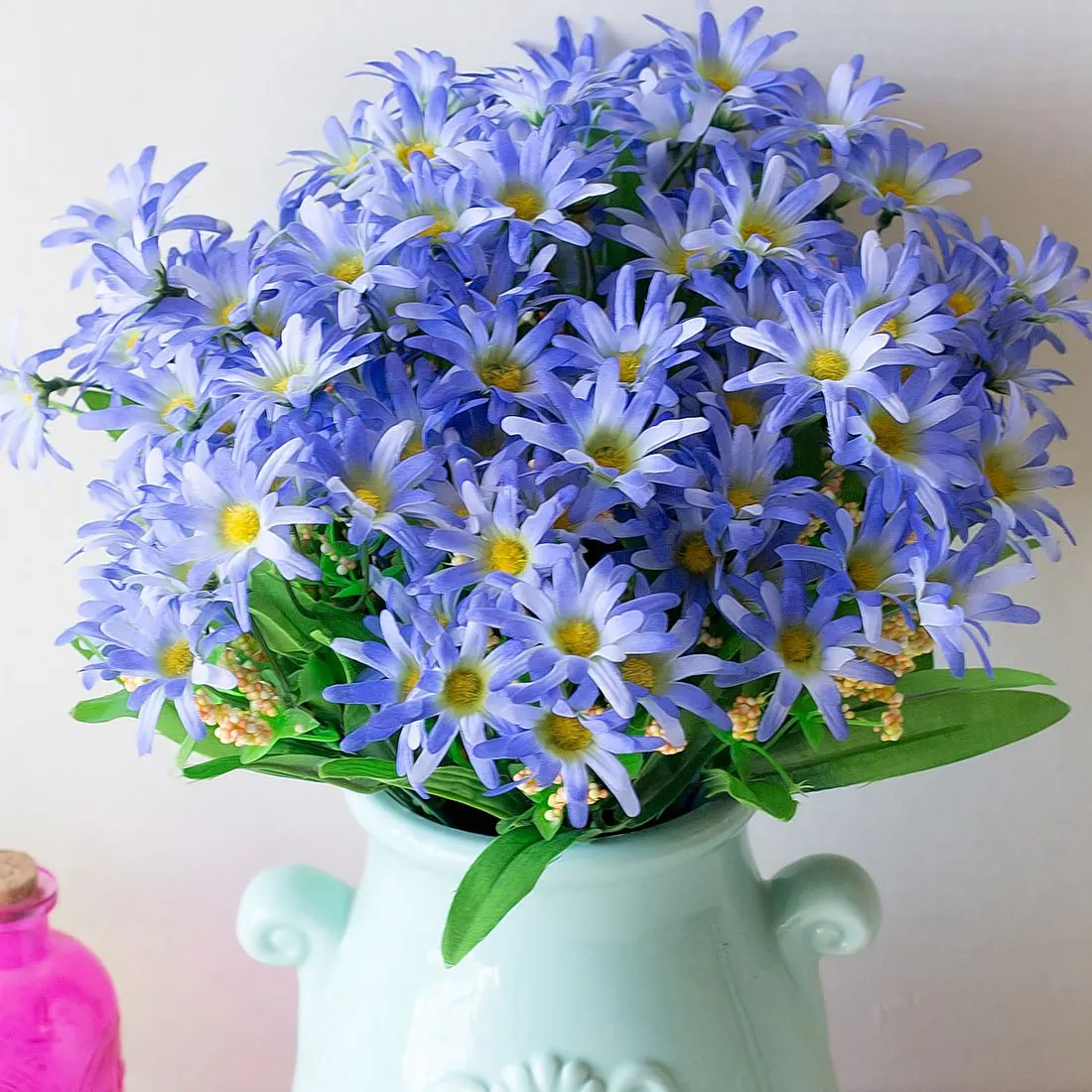 Flowers Home Decoration 1 Bunch 18 Head Daisy Flowers Fake Artificial