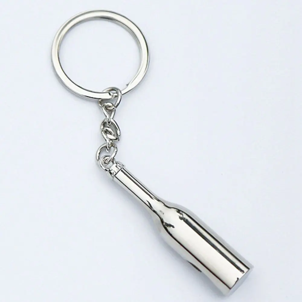 

Portable Wine Bottle Shaped Bottle Opener Key Ring Metal Zinc Alloy Beer Bar Tool Gift Unique Creative Gift Beer Opener