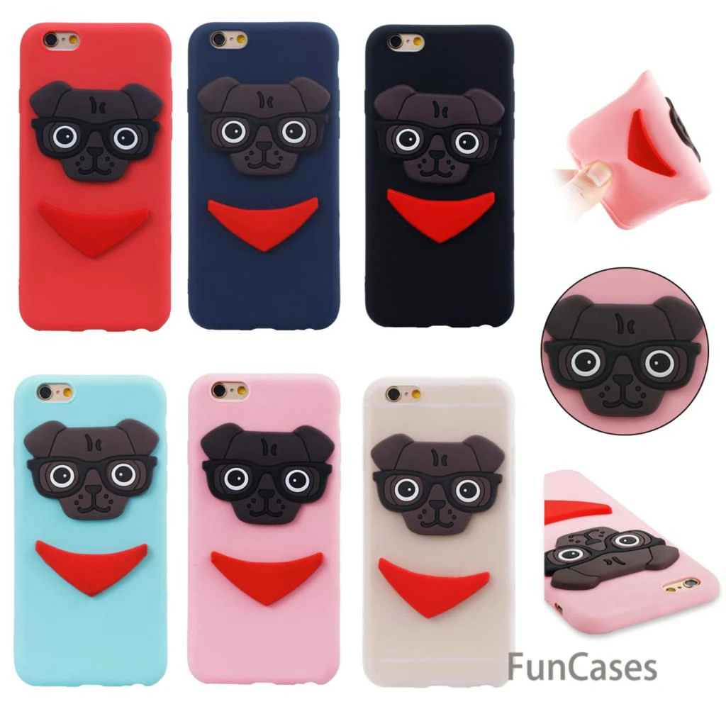 Резиновые щенок случае СПС Estuche iPhone 6 Plus Мягкая силиконовая задняя крышка