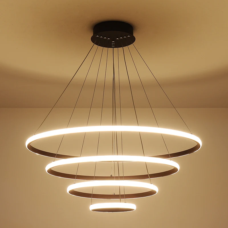 

Brown/white modern Led Chandelier lighting aluminum dining room lustre luminaria lampadario Hanging installation Chandelier