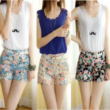 30 шт./лот Federal Express быстро летние хлопковые шорты для женщин с цветочным узором; с цветочным принтом; Тип: эластичные штаны с высокой талией для девочек; комплект одежды из пикантные Шорты