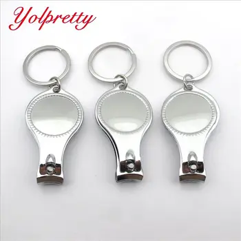 

Yolprtty wholesale New Fashion 1pcs Multi-function nail knife bottle opener key chain with Gemstone base