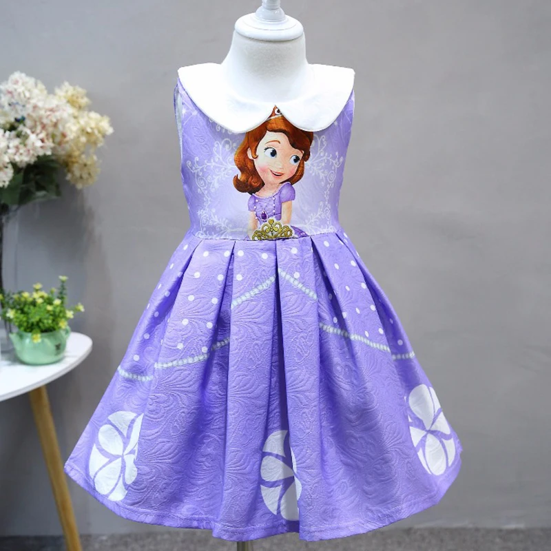 

2019 New Baby Girls Princess Sofia Beautiful Party Ball Gown Vestidos Dress Children Clothing Kids Elsa Summer Costume Clothes