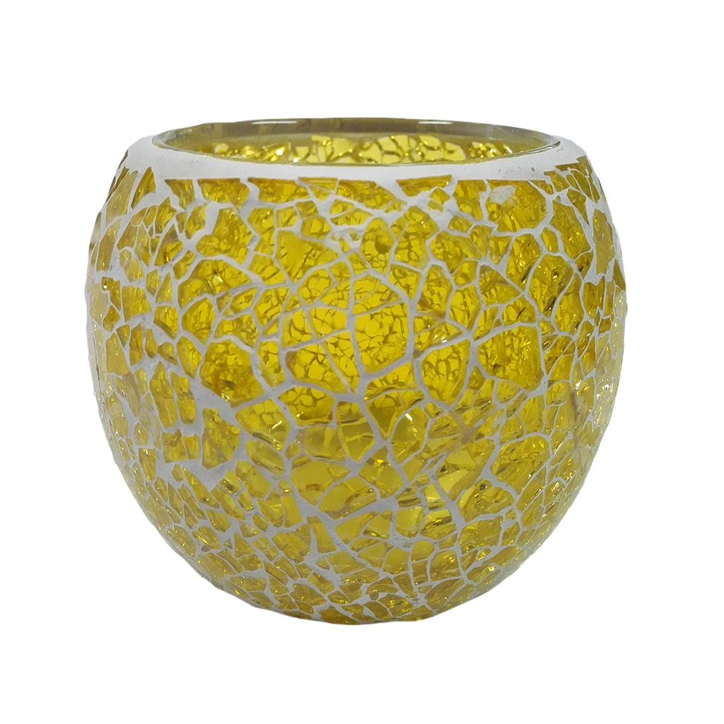 Handmade Mosaic Stained Glass Candle Holder Tea Light Succulent Planter Small Plant Flower Pot