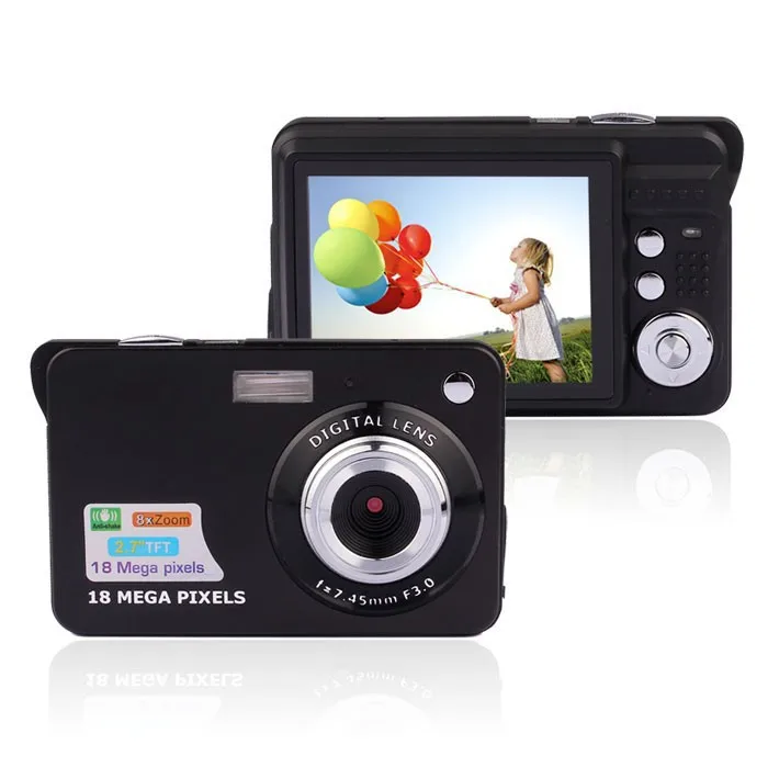 Mini Digital Camera 8x Digital Zoom Digital Photo Frame 2 7 inch 5MP COMS HD 18MP