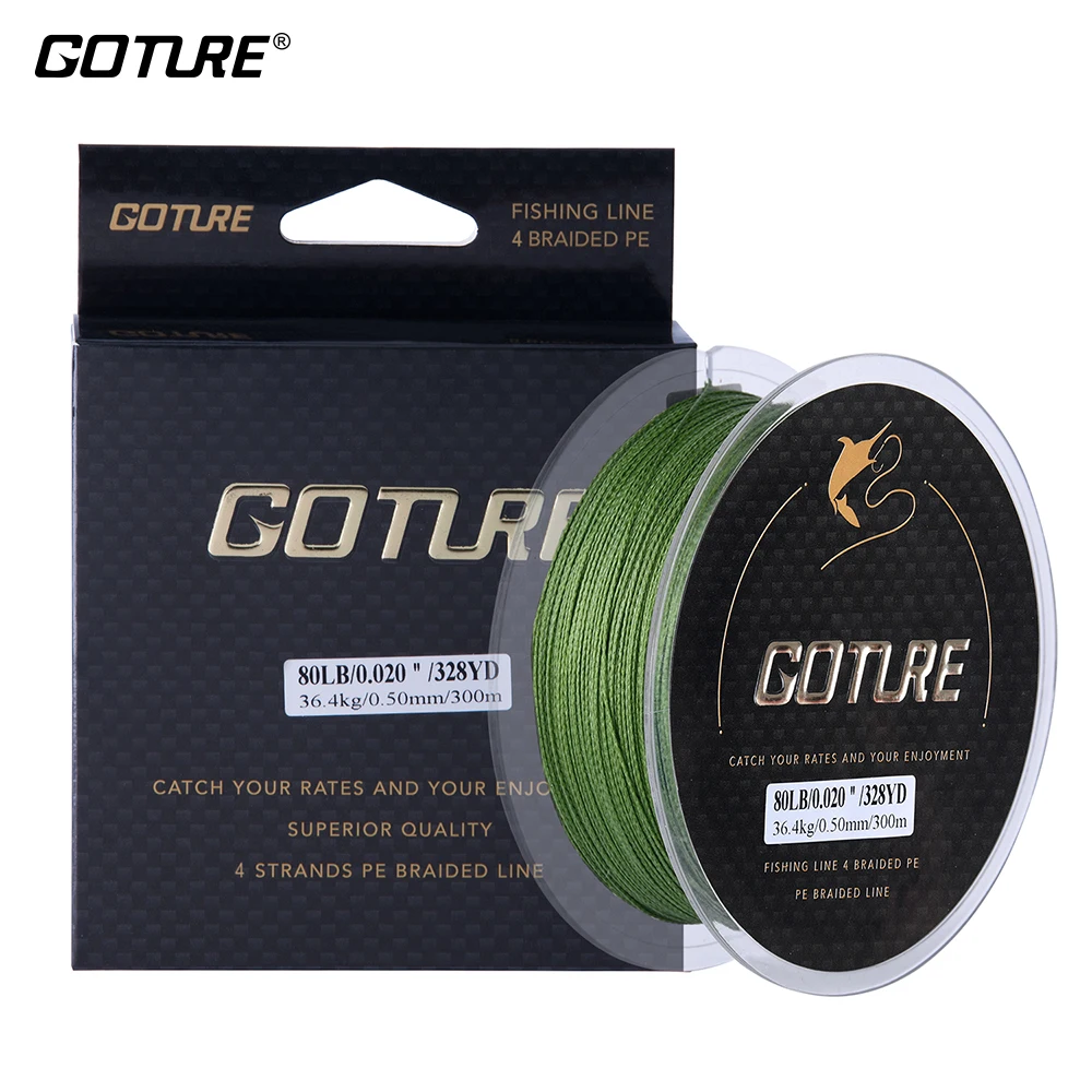 Goture 300 M صنارة صيد بولي ايثيلين مجدول اليابان المتعددة الشعيرات خطوط 8LB-80LB 4 السواحل ل الكارب الصيد المياه العذبة والمياه المالحة