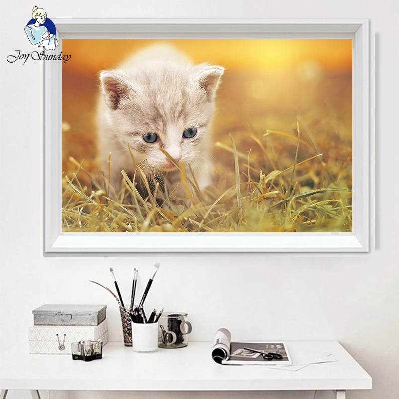 

JOY SUNDAY Creative Mural Decorative Painting Full Square Drill 5D 3D DIY Diamond Painting cat Embroidery Cross Stitch Mosaic 9