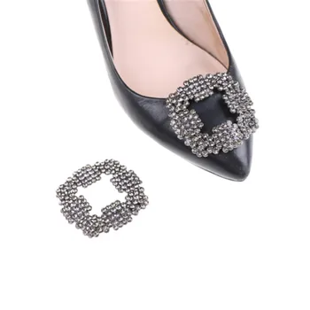 

1 Piece Crystal Shoe Clip Decoration Women Shoe Rhinestone Charm Metal Shoe Square Clamp Bridal Shoes Rhinestone Accessories