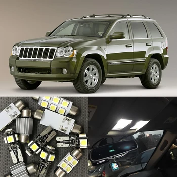 12x White Error Free LED Interior Light Kit for 2005-2010 Jeep Grand Cherokee accessories Map Dome Trunk License Plate Light 1