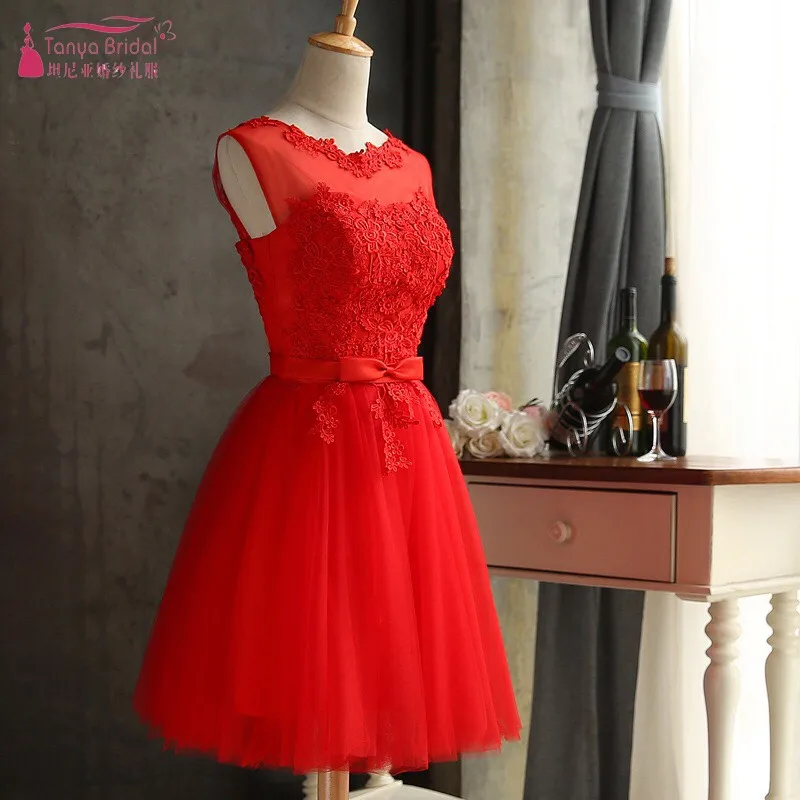 cuello Piñón Clínica Vestidos de graduación para 8 ° grado rojo cortos Apliques de encaje  Homecoming vestidos 2018 baratos en Stock DQG307|Vestidos de graduación| -  AliExpress