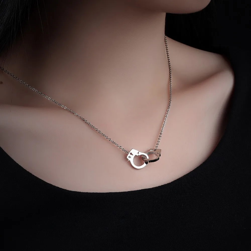 

Handcuff Pendant Necklace For Women Men Steampunk Fashion Jewelry Lover's Collares FREEDOM Valentine's Day Gift HOT 2018 FL1114
