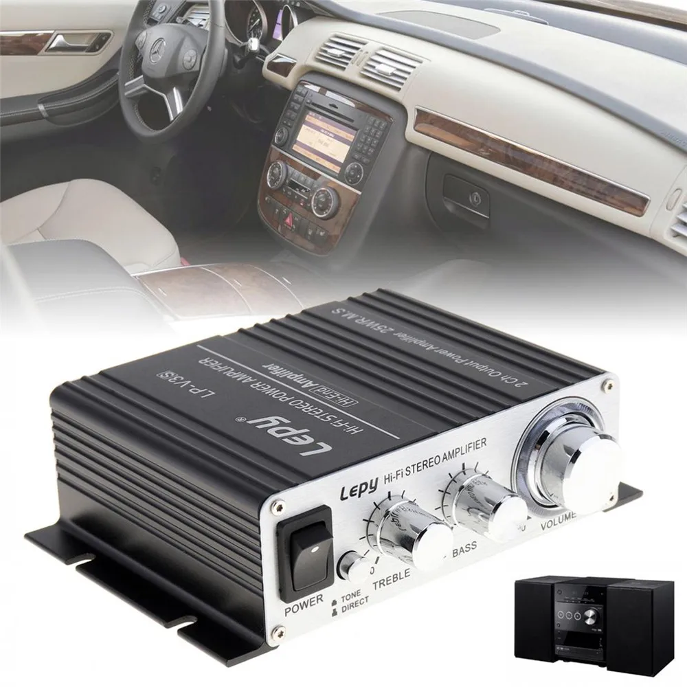 Lepy мини V3 20 Вт 12 в Hi-Fi Цифровой стерео автомобильный усилитель MP3 автомобильный усилитель мощности автомобильный усилитель для iPod