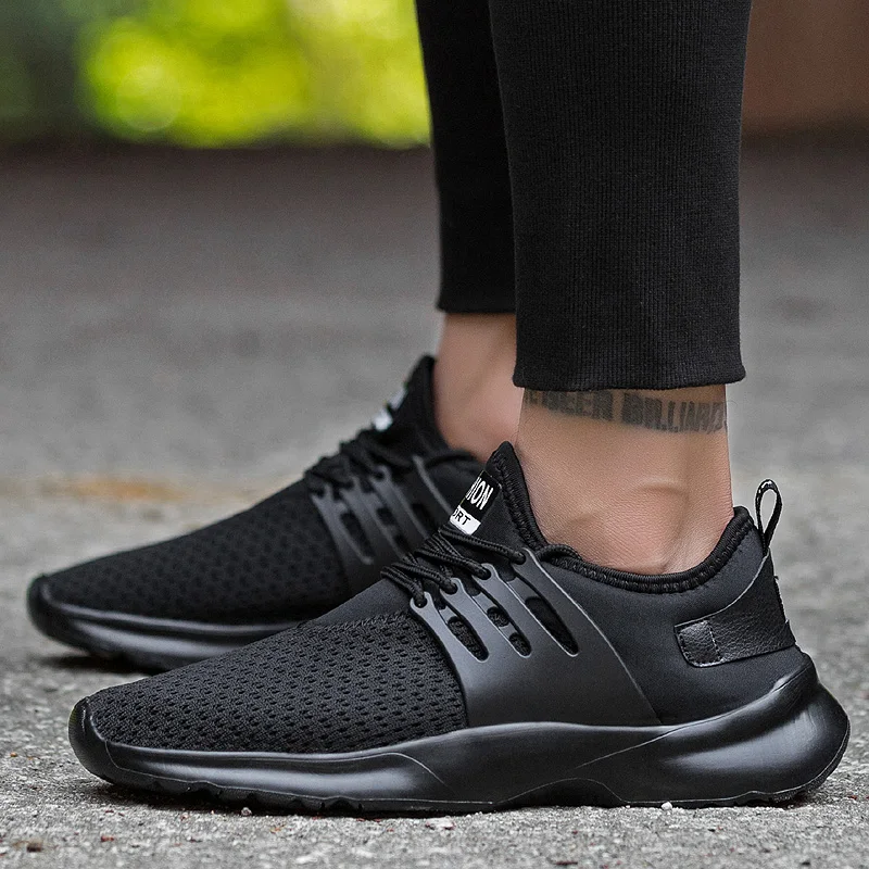 

Breathable Men High Quality Casual Shoes Fashion Comfortable Soft Shoes New Mesh Fly Weave Sneakers Black Red Male White