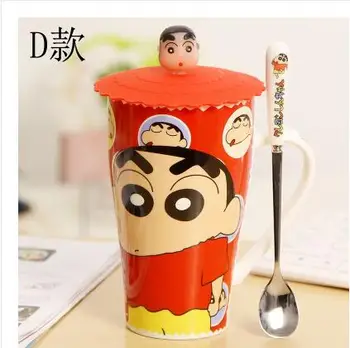 

creative cups large capacity cups cartoon crayons new mug ceramic coffee couple cup with spoon