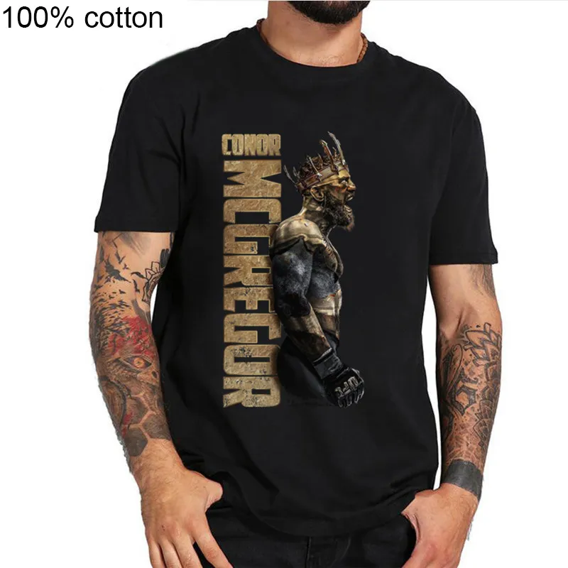 

2019 New Design T Shirts The King Of Conor Mcgregor MMA Featherweight Champion Men's Shorts Sleeve T Shirts 3XL Crazy UFC