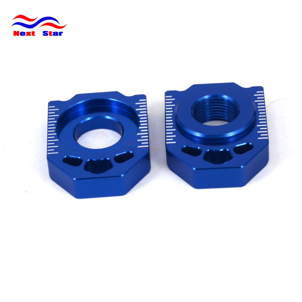Motorcycle Blue CNC Rear Chain Adjuster Axle Block For HUSQVARNA TC TE TX FC FE 85 125 150 200 250 300 350 450 501