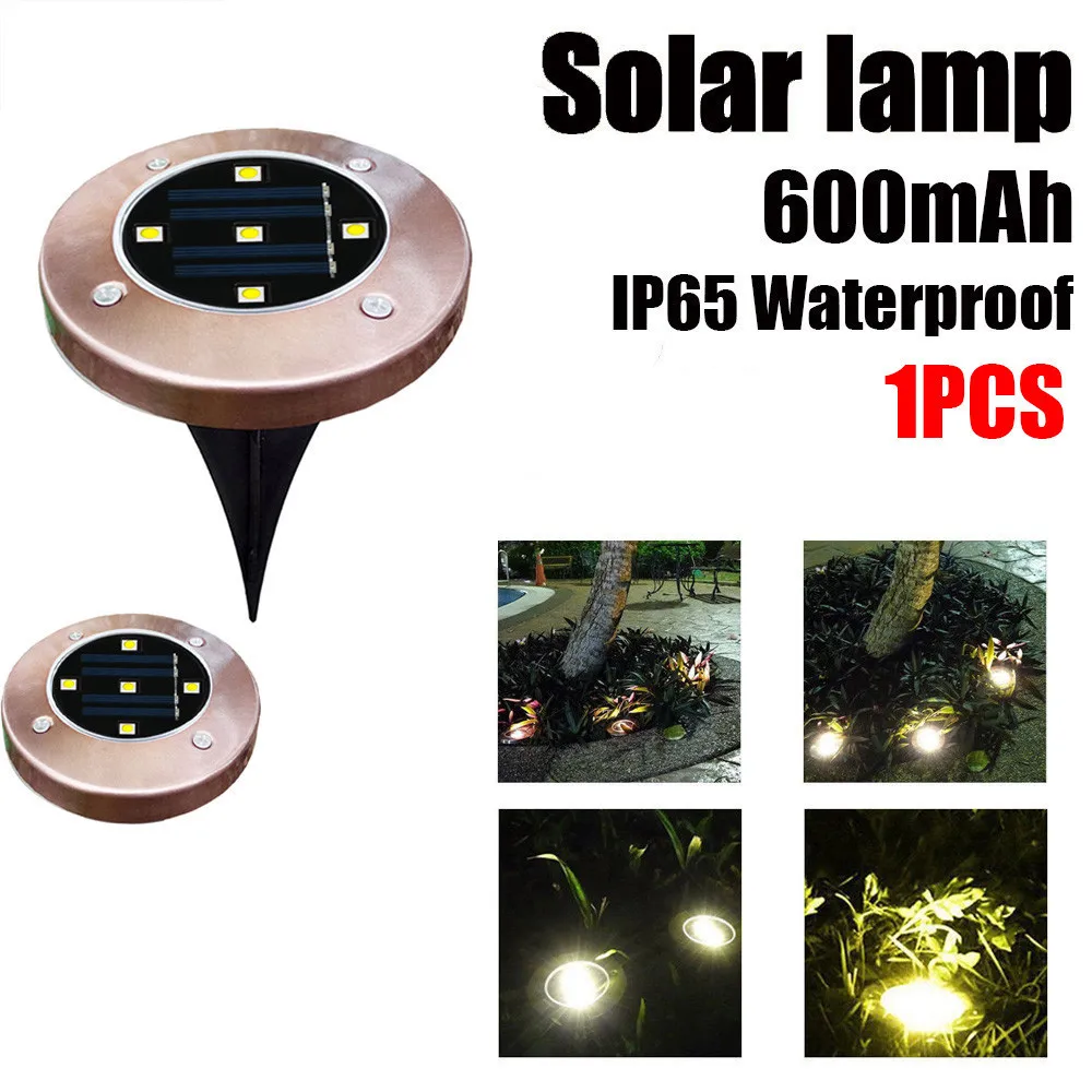 

Solar Light 5 LED Beads Home Garden Solar Power Buried Light Ground Lamp Outdoor Path Garden Decking Ground Lawn Yard Lights